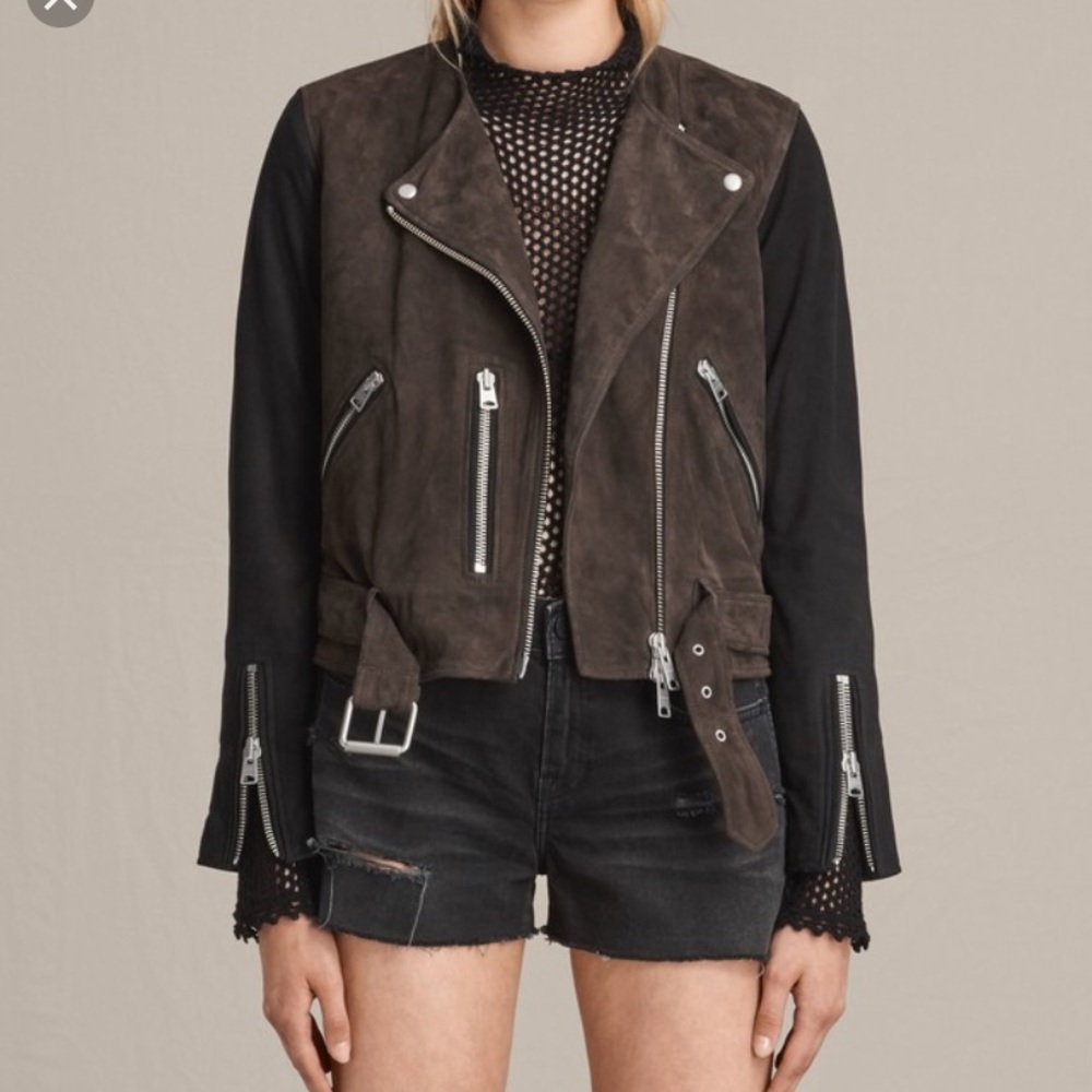 All Saints Jensen suede biker jacket